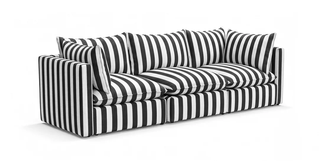 Sofa w czarne pasy outdoor modułowa Marvella 9 - nowoczesna do ogrodu — zdjęcie 2