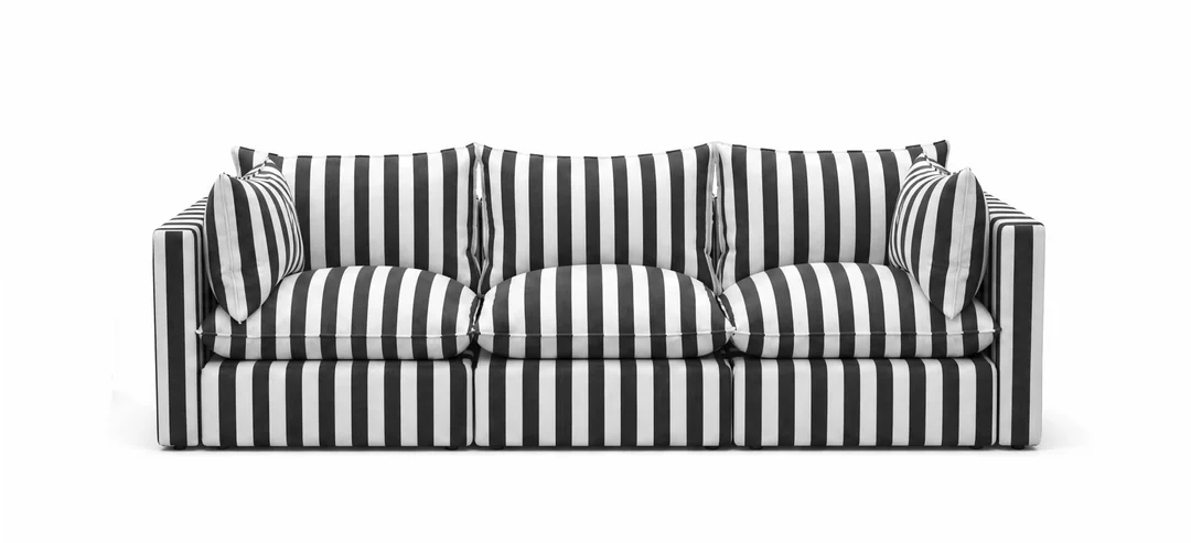 Sofa w czarne pasy outdoor modułowa Marvella 9 - nowoczesna do ogrodu — zdjęcie 3