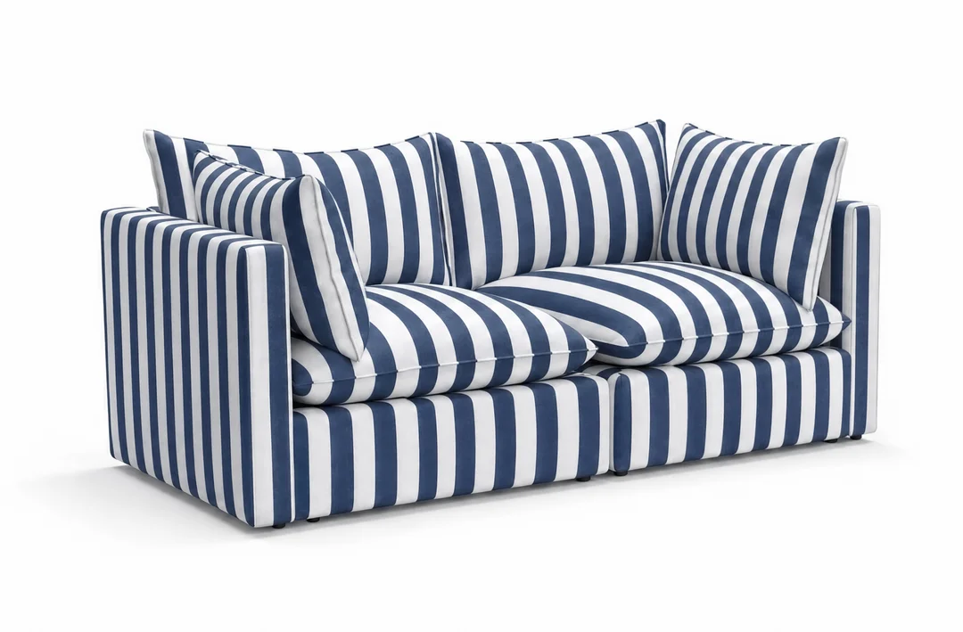 Niebieska sofa ogrodowa Marvella 11 Mała kanapa modułowa Outdoor — zdjęcie 2