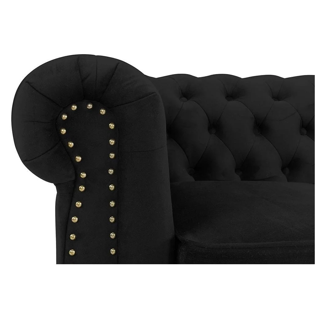 Sofa trzyosobowa pikowana Chesterfield VINCENT 203x87 — Riviera 100