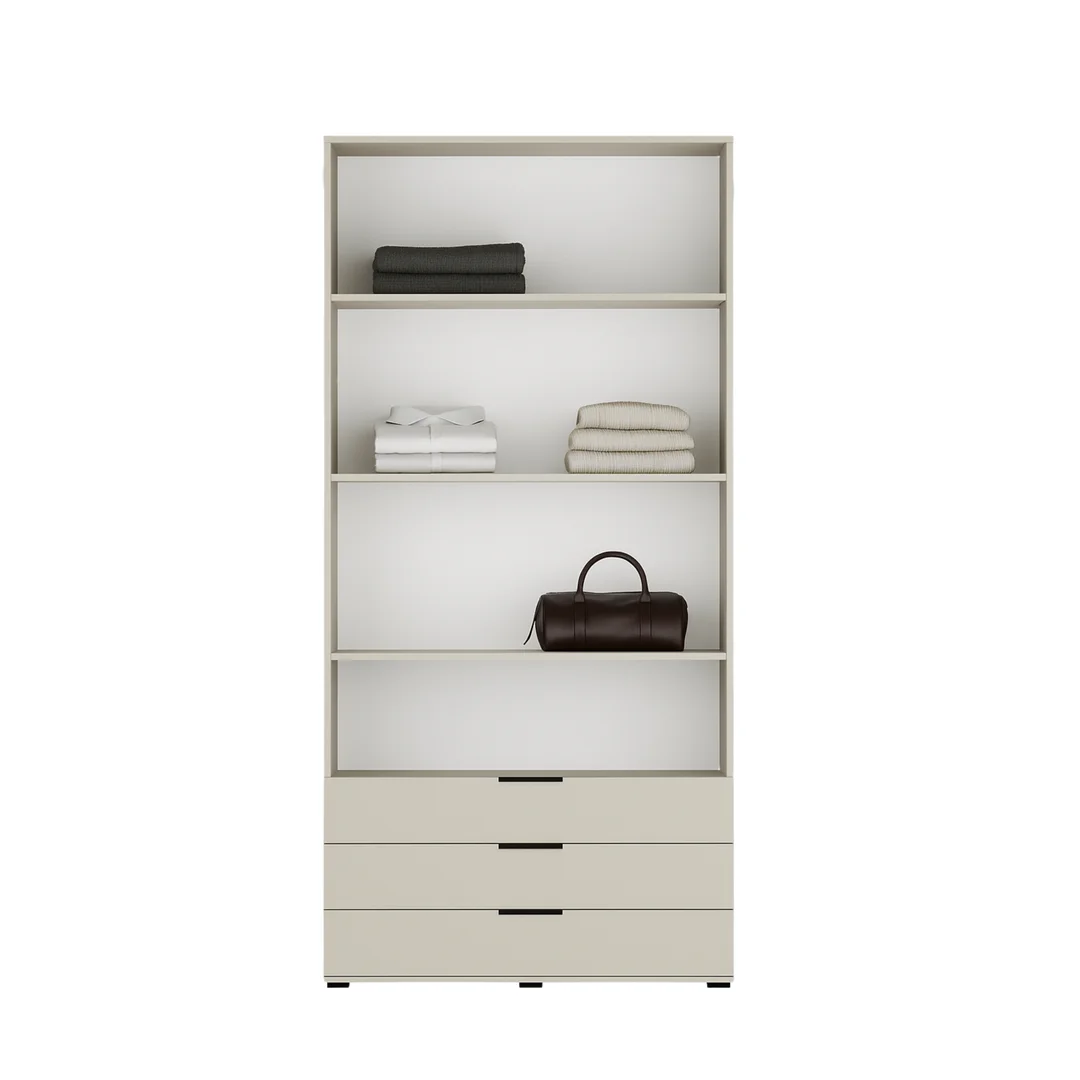 Szafa uchylna dwudrzwiowa z szufladami Linea - 110x205x53 — zdjęcie 3