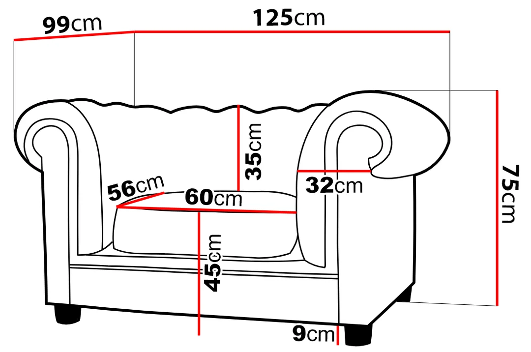 Chesterfield fotel pikowany SOLARIS — zdjęcie 14