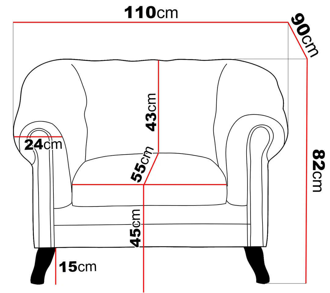 Fotel pikowany Chesterfield Gowel — zdjęcie 10