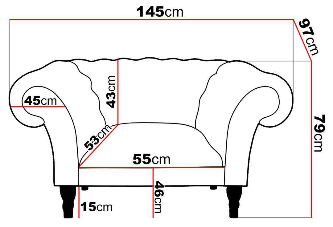 Fotel pikowany PORTO Chesterfield — zdjęcie 9
