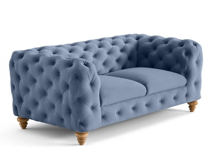 Sofa dwuosobowa pikowana TEO WOOD Chesterfield 185x100 — Riviera 74