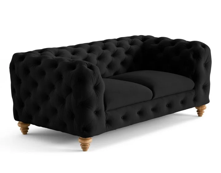 Sofa dwuosobowa pikowana TEO WOOD Chesterfield 185x100 — Riviera 100