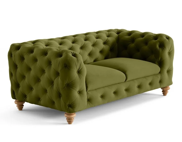 Sofa dwuosobowa pikowana TEO WOOD Chesterfield 185x100 — Riviera 36