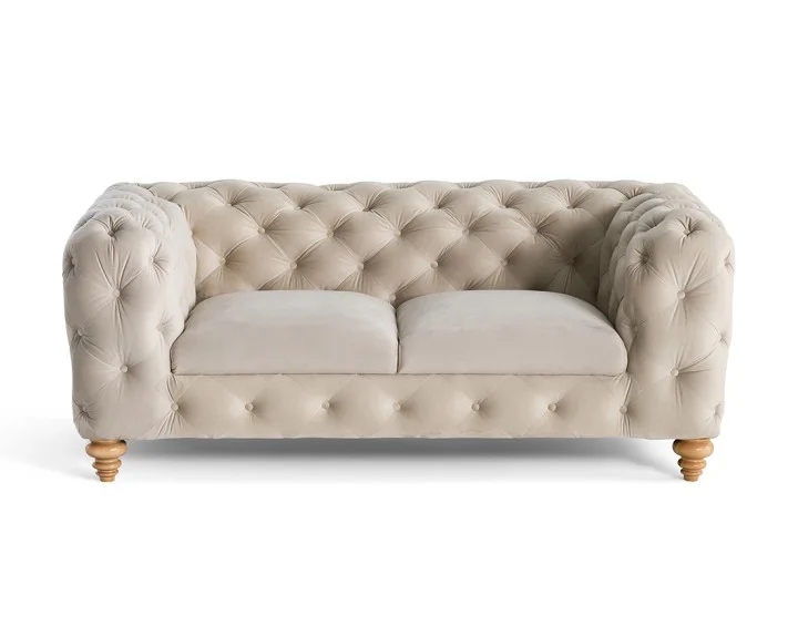 Sofa dwuosobowa pikowana TEO WOOD Chesterfield 185x100 — Riviera 21