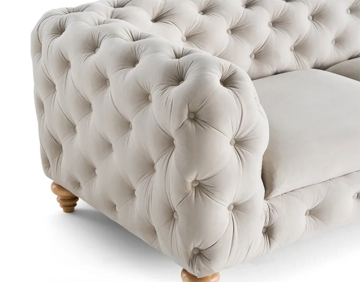 Sofa dwuosobowa pikowana TEO WOOD Chesterfield 185x100 — Riviera 21