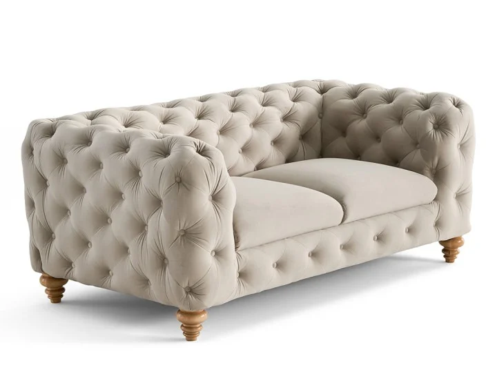 Sofa dwuosobowa pikowana TEO WOOD Chesterfield 185x100 — Riviera 21