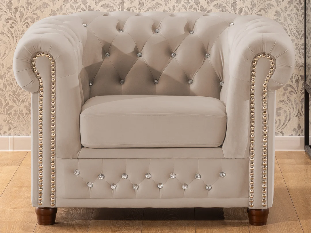 Zestaw mebli pikowanych Chesterfield 3+1 FELIX — Riviera 21