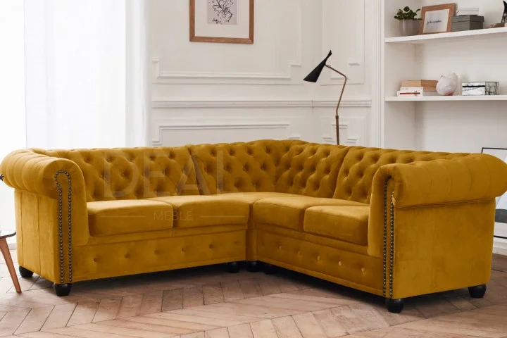 Narożnik pięcioosobowy FELIX 2+E+2 pikowany Chesterfield 208x208 — Riviera 41