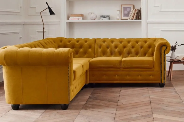Narożnik pięcioosobowy FELIX 2+E+2 pikowany Chesterfield 208x208 — Riviera 41
