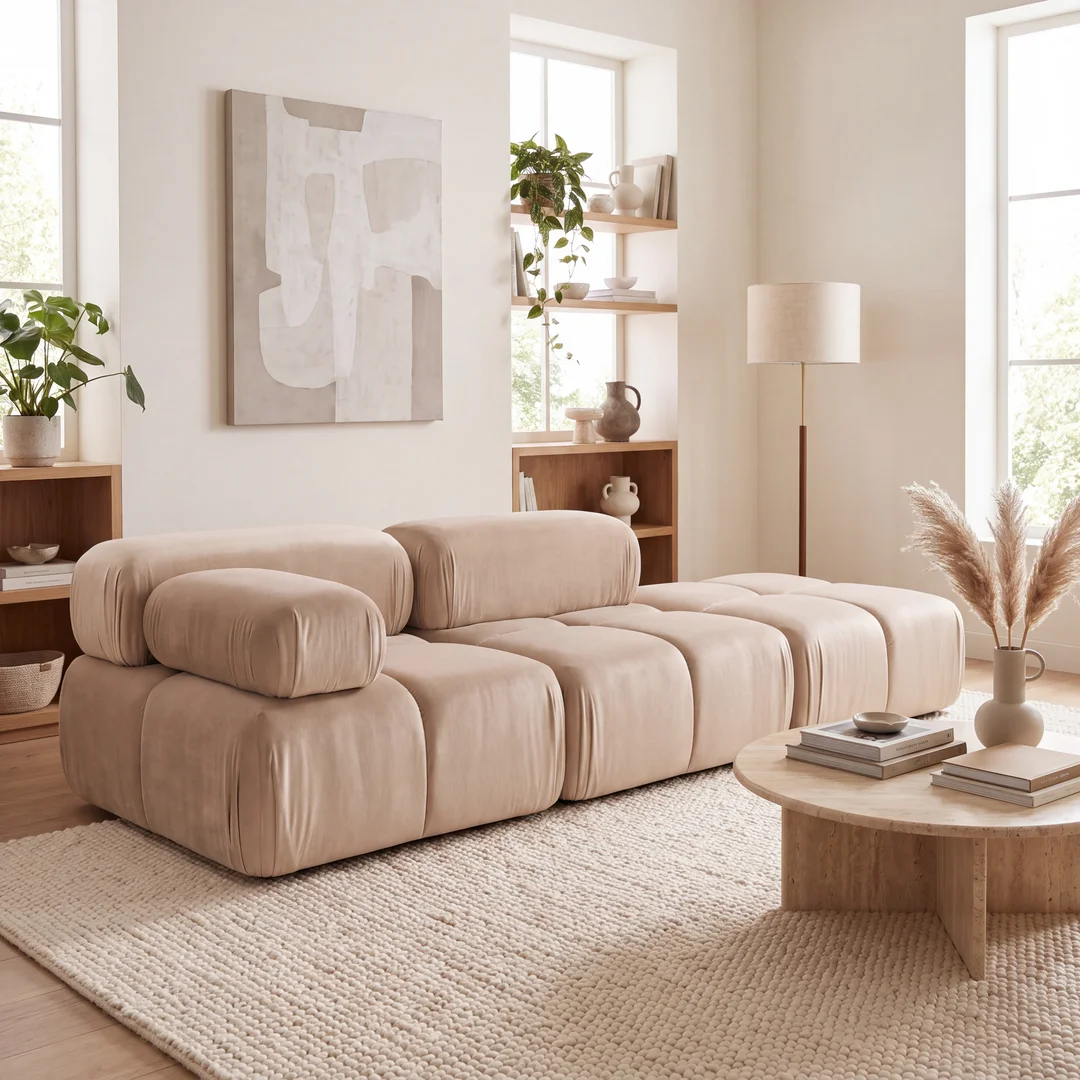 Sofa modułowa Ovalia czteroosobowa z elastyczną konfiguracją 288x96 — Magic Velvet 2281