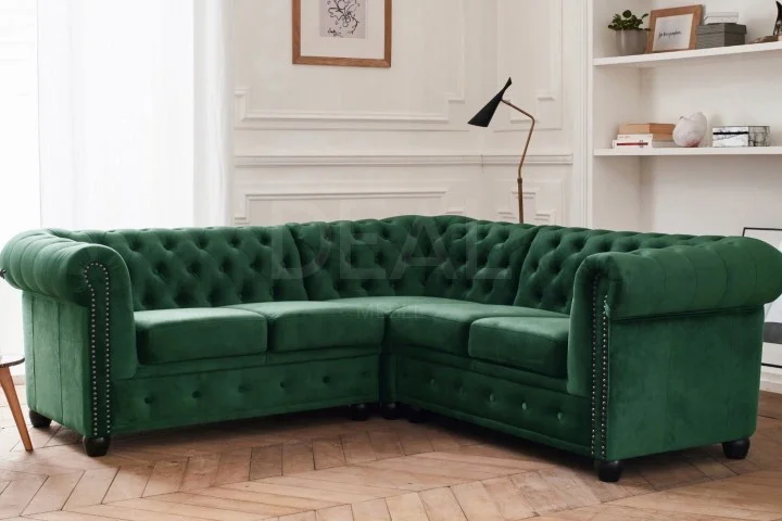 Narożnik pięcioosobowy FELIX 2+E+2 pikowany Chesterfield 208x208 — Riviera 38