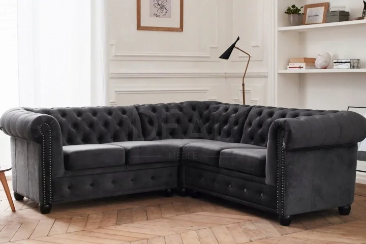 Narożnik pięcioosobowy FELIX 2+E+2 pikowany Chesterfield 208x208 — zdjęcie 13