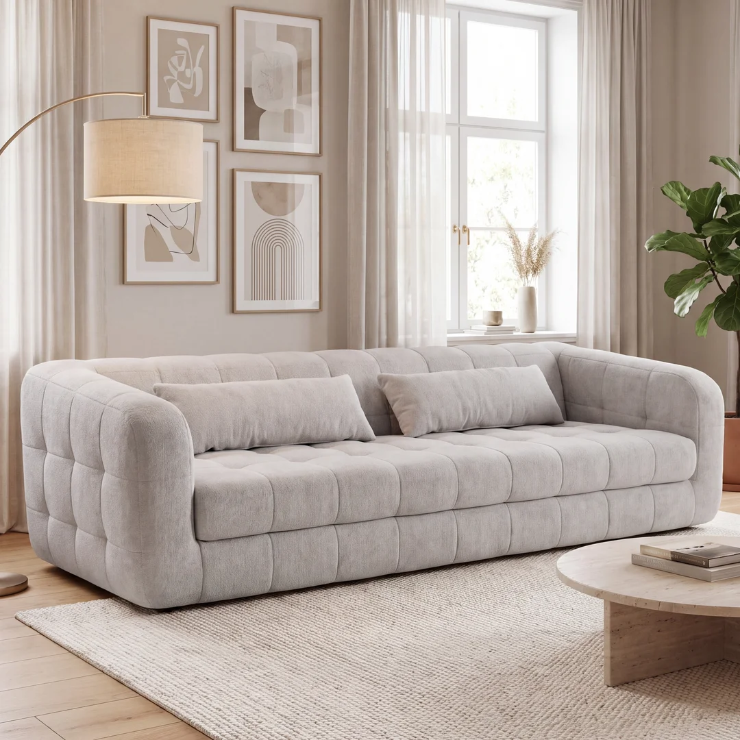 Sofa czteroosobowa z przeszyciami Heven 258x93 — Perfect Harmony 80