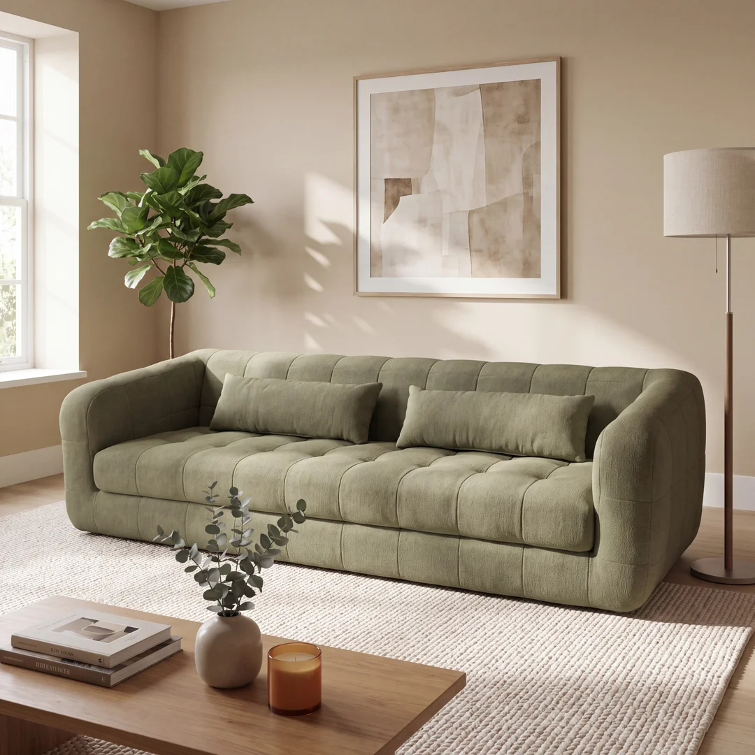 Sofa czteroosobowa z przeszyciami Heven 258x93 — zdjęcie 4