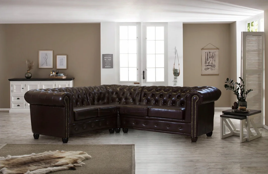 Narożnik pięcioosobowy FELIX 2+E+2 pikowany Chesterfield 208x208 — zdjęcie 14