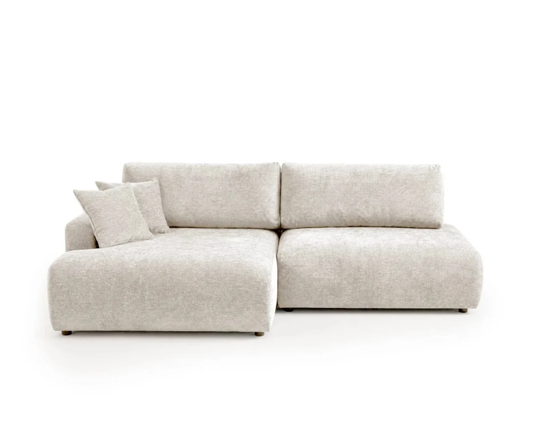 Nowoczesny narożnik L-kształtny czteroosobowy z funkcją spania Merlin 238x140 — Vibe 03