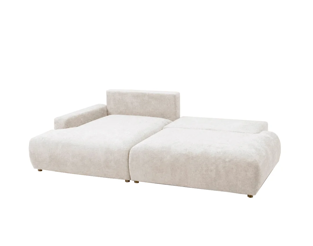 Nowoczesny narożnik L-kształtny czteroosobowy z funkcją spania Merlin 238x140 — Vibe 03