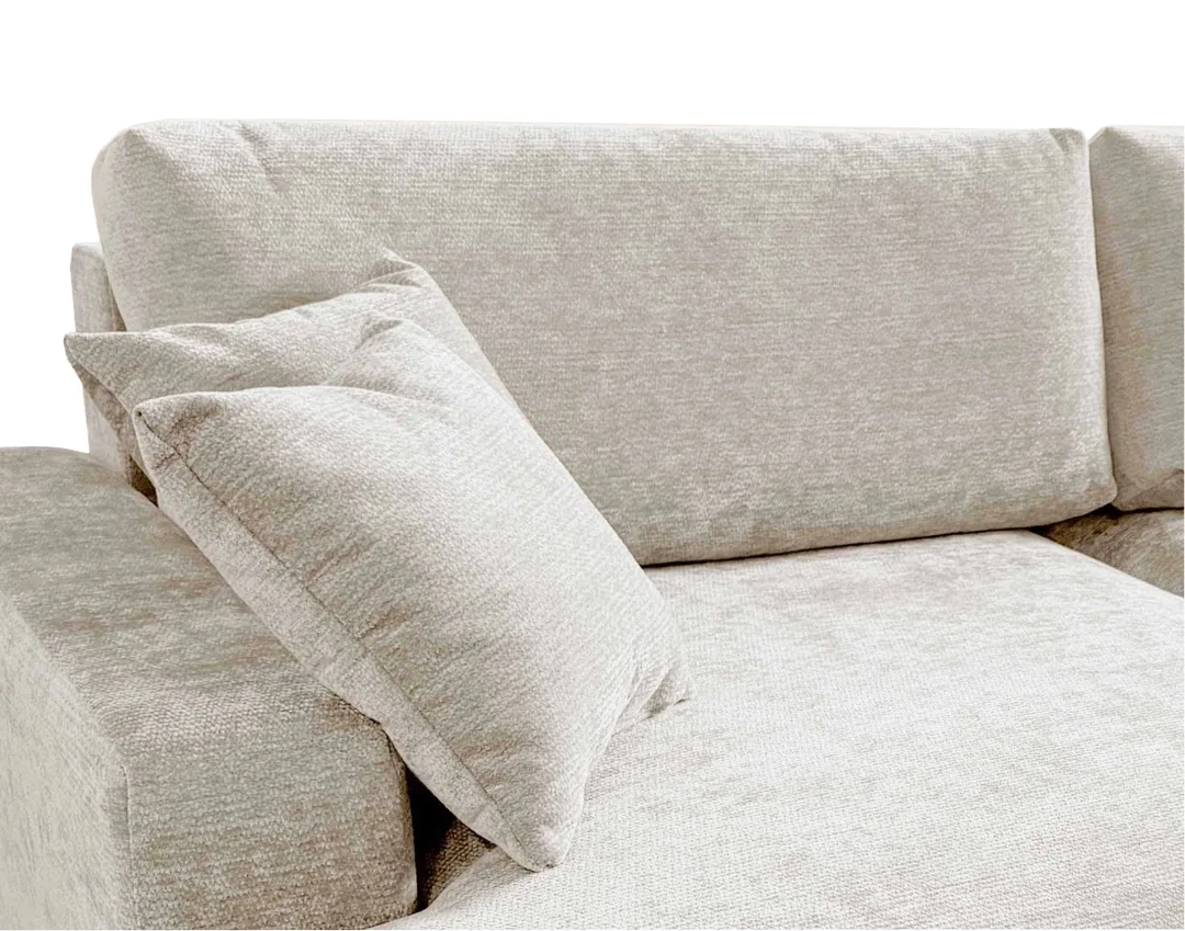 Nowoczesny narożnik L-kształtny czteroosobowy z funkcją spania Merlin 238x140 — Vibe 03