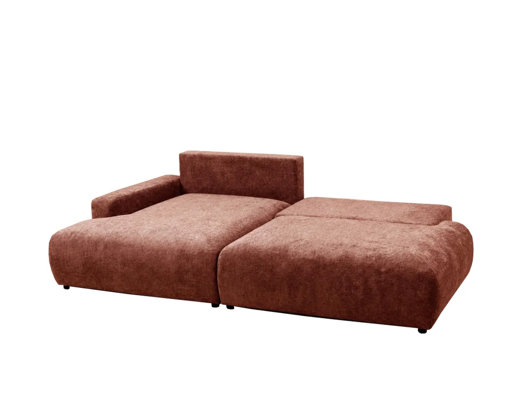 Nowoczesny narożnik L-kształtny czteroosobowy z funkcją spania Merlin 238x140 — Vibe 56