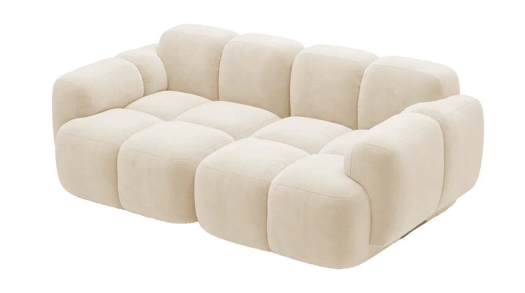 Sofa modułowa Vinci dwuosobowa z elastyczną konfiguracją 212x118 — Magic velvet 2250