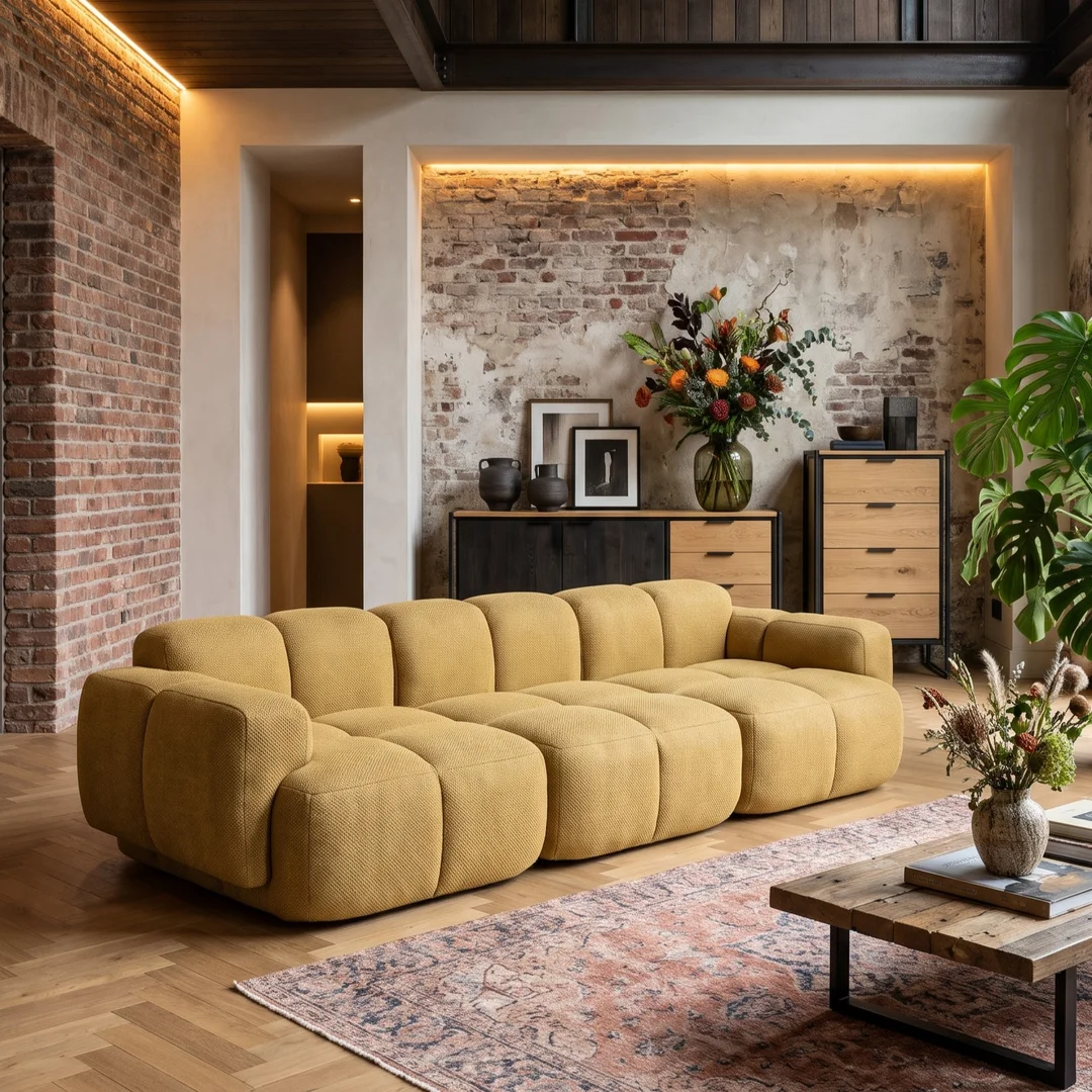 Sofa modułowa Vinci trzyosobowa z elastyczną konfiguracją 302x118 — Storm 48