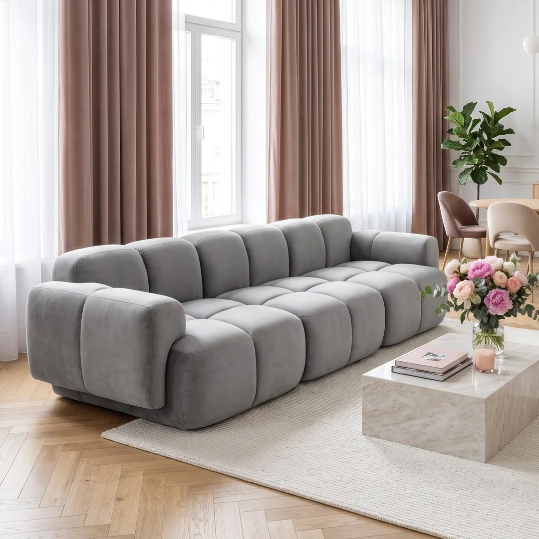 Sofa modułowa Vinci trzyosobowa z elastyczną konfiguracją 302x118 — Riviera 91