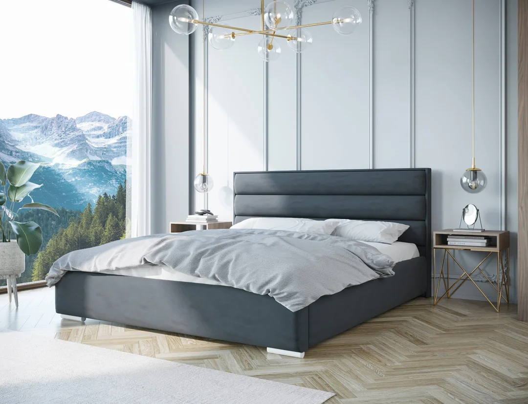 Łóżko tapicerowane glamour LEVIS — zdjęcie 4