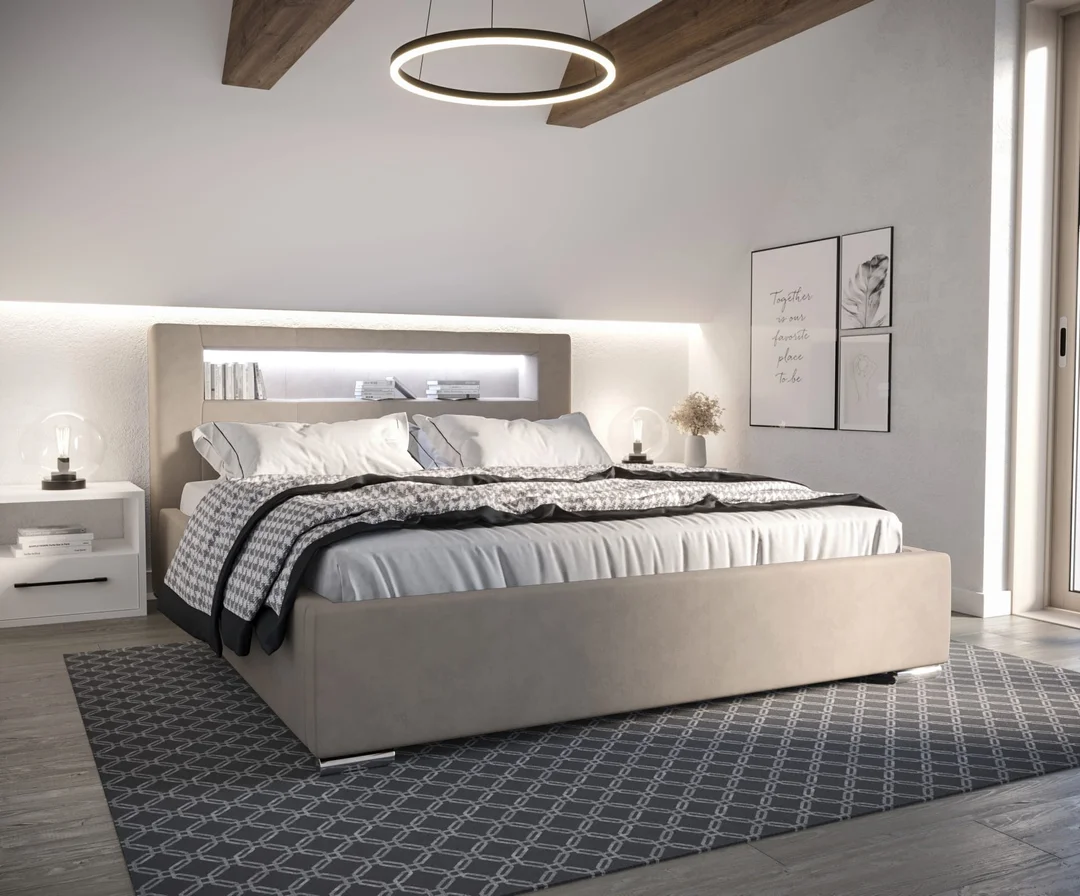 Łóżko tapicerowane PRESTIGE LED — zdjęcie 5