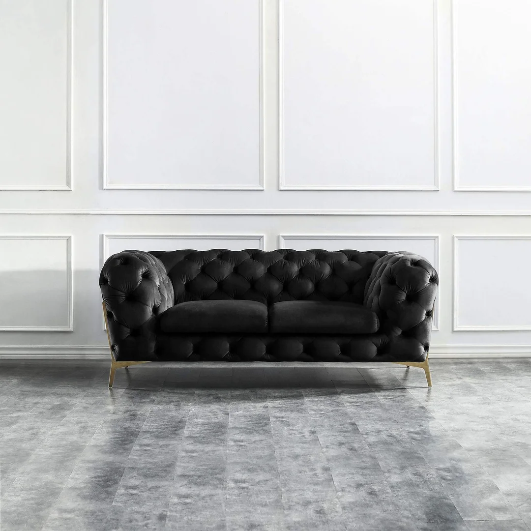 Zestaw mebli pikowanych glamour luksusowy 3+2 TEO HIGH — Riviera 100