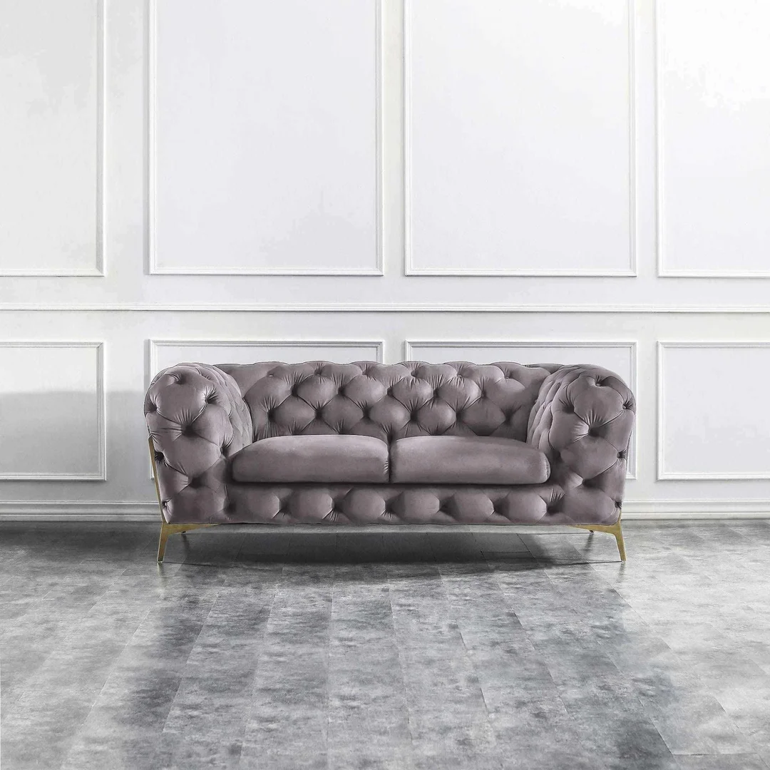 Zestaw mebli pikowanych glamour luksusowy 3+2 TEO HIGH — Riviera 62