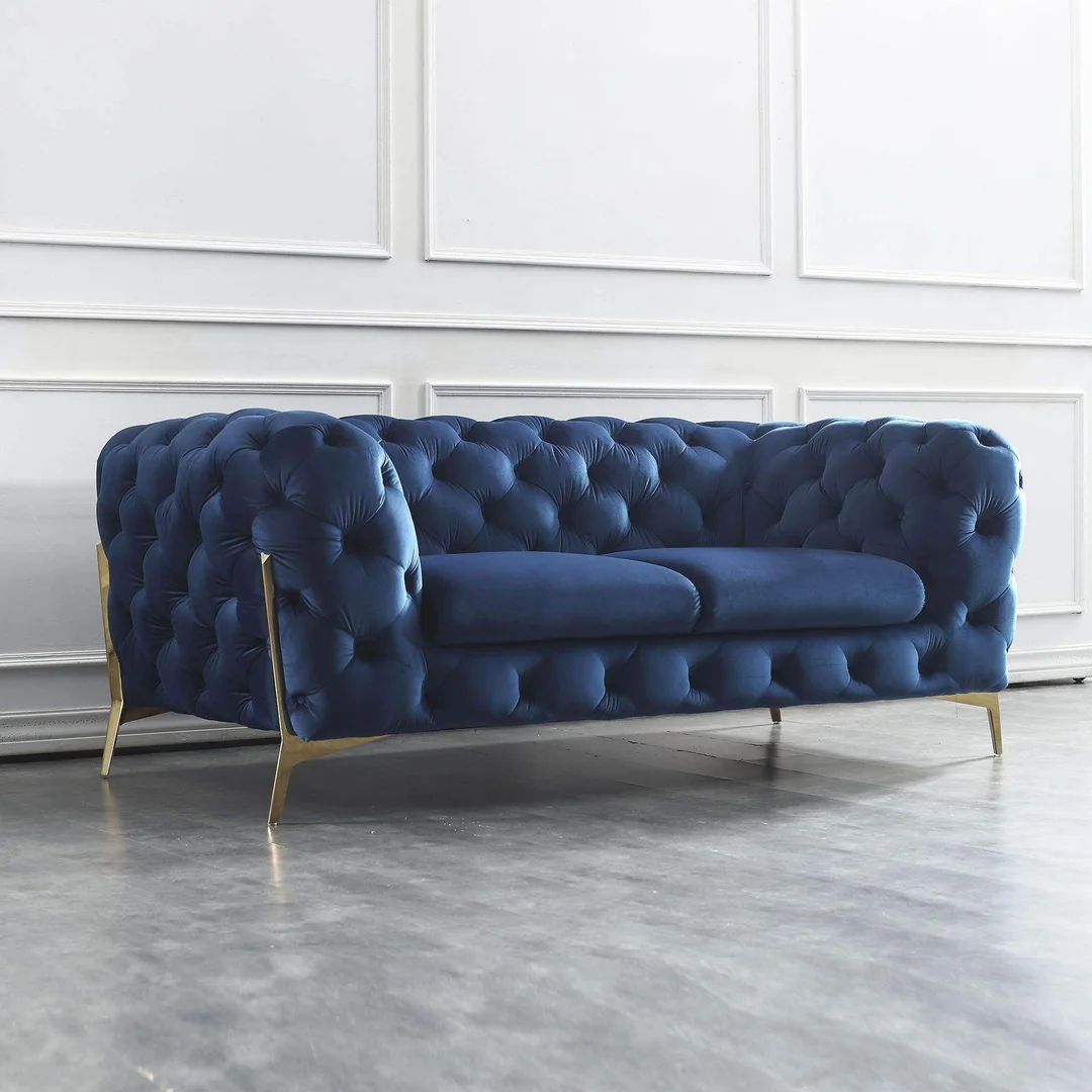 Zestaw mebli pikowanych glamour luksusowy 3+2 TEO HIGH — Riviera 81