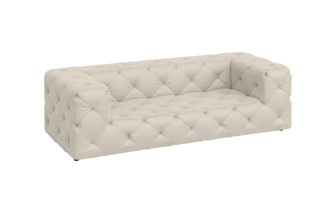 Sofa trzyosobowa pikowana premium Chesterfield BENTLEY 230x100 — French Velvet 672
