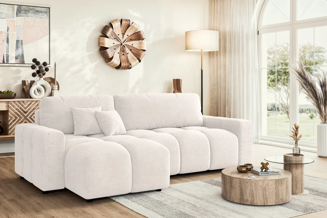 Narożnik czteroosobowy z funkcją spania nowoczesny Vega 233x142 — Flow 05