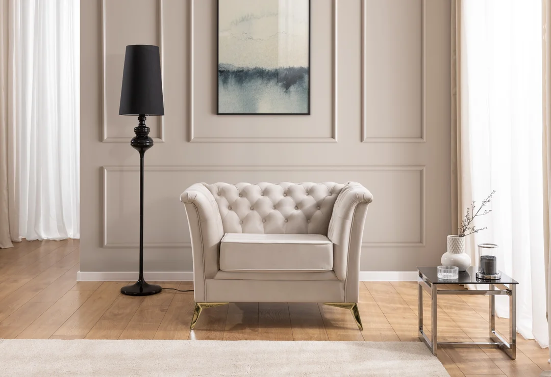 Fotel pikowany chesterfield HASSO BIS — Riviera 21