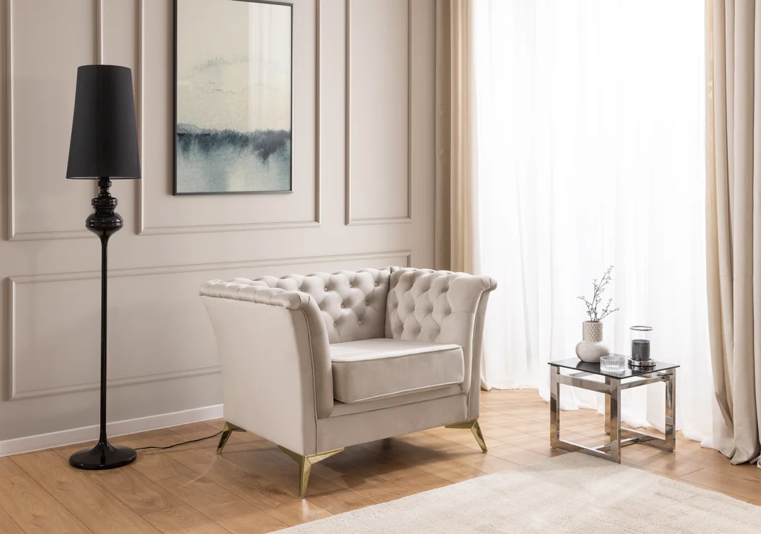 Fotel pikowany chesterfield HASSO BIS — Riviera 21