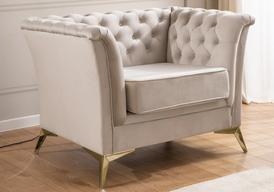 Fotel pikowany chesterfield HASSO BIS — Riviera 21