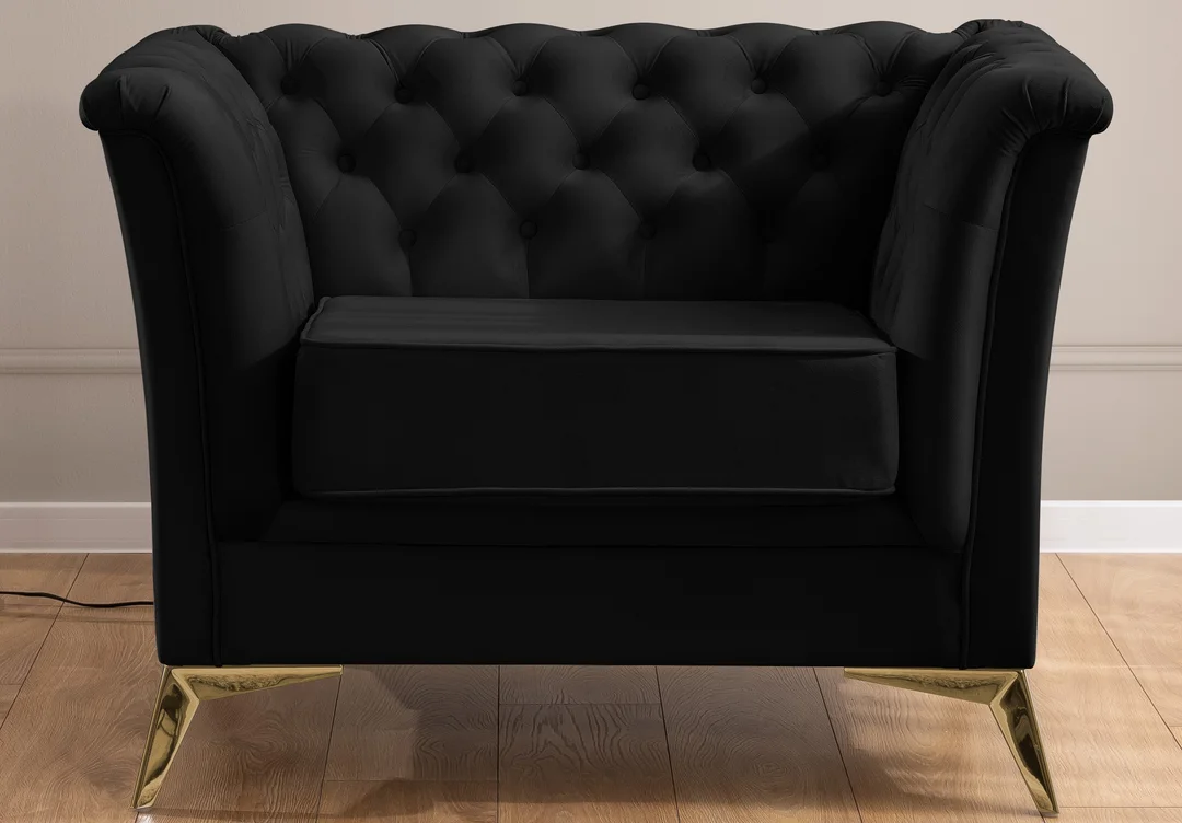 Fotel pikowany chesterfield HASSO BIS — Riviera 100