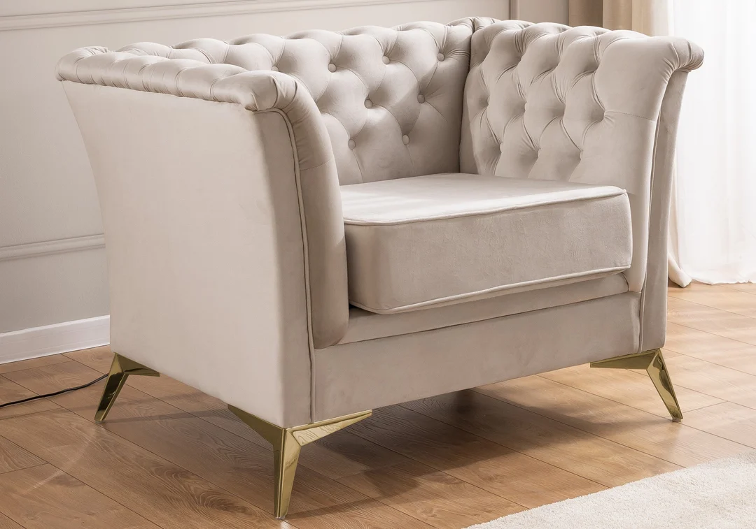 Zestaw mebli pikowanych Chesterfield 3+2+1 Hasso Bis — Riviera 21