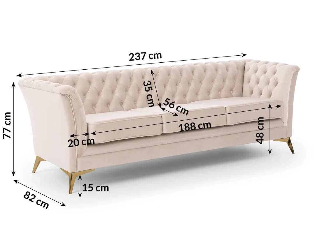 Zestaw mebli pikowanych Chesterfield 3+2+1 Hasso Bis — zdjęcie 17