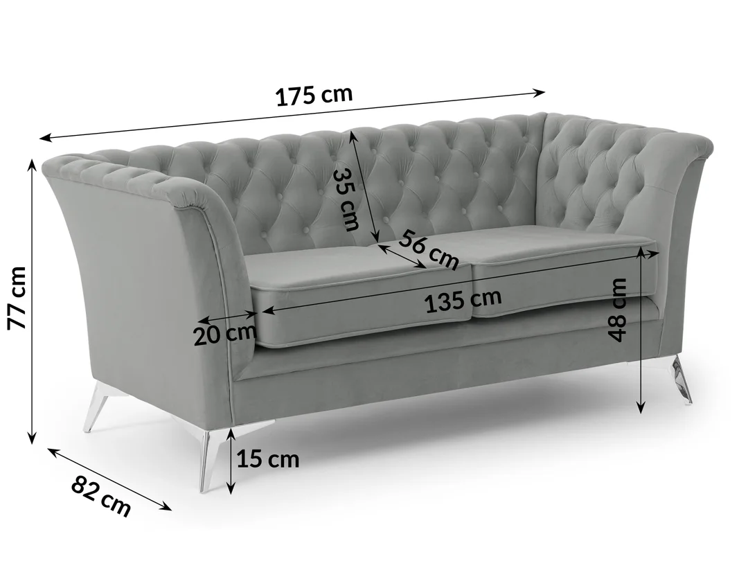 Zestaw mebli pikowanych Chesterfield 3+2+1 Hasso Bis — zdjęcie 18