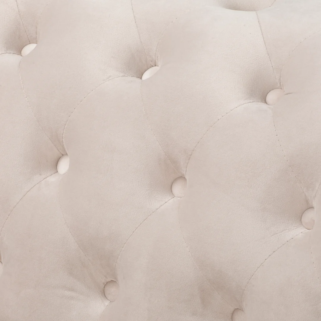 Wygodna sofa do salonu, trzyosobowa pikowana Chesterfield FELIX 3 - Jasny beż 203x86 — zdjęcie 7