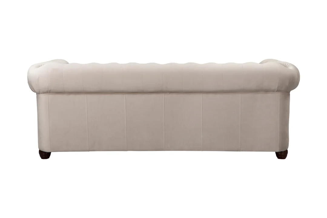 Wygodna sofa do salonu, trzyosobowa pikowana Chesterfield FELIX 3 - Jasny beż 203x86 — zdjęcie 10