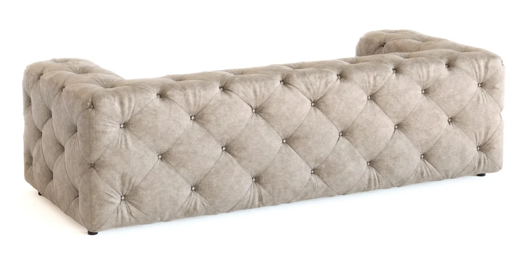 Sofa trzyosobowa pikowana premium Chesterfield BENTLEY 230x100 — Enjoy New 1