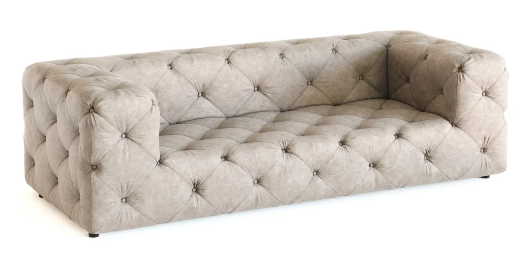 Sofa trzyosobowa pikowana premium Chesterfield BENTLEY 230x100 — Enjoy New 1