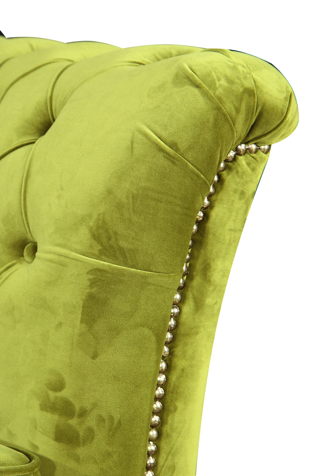 Mała sofa z funkcją spania pikowana zielona oliwkowa Chesterfield HASSO 175x82 — zdjęcie 8