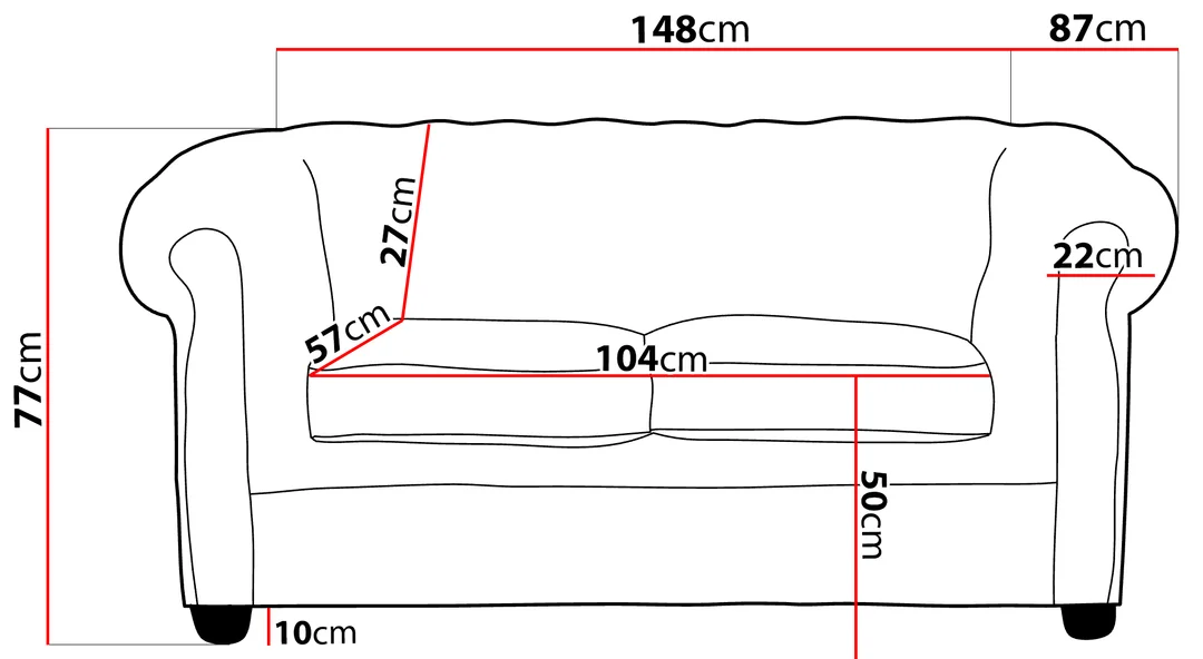 Sofa VINCENT pikowana Chesterfield – stylowa, żółta, idealna do małego wnętrza 148x87 — zdjęcie 9
